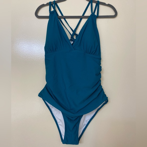 ♥️SOLD♥️Tummy Control teal One Piece Swimsuit - Charmo - Picture 3 of 6